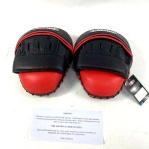 Pair of Ringside Gel Shock Red & Black Leather Bear Paws Boxing Practice Pads